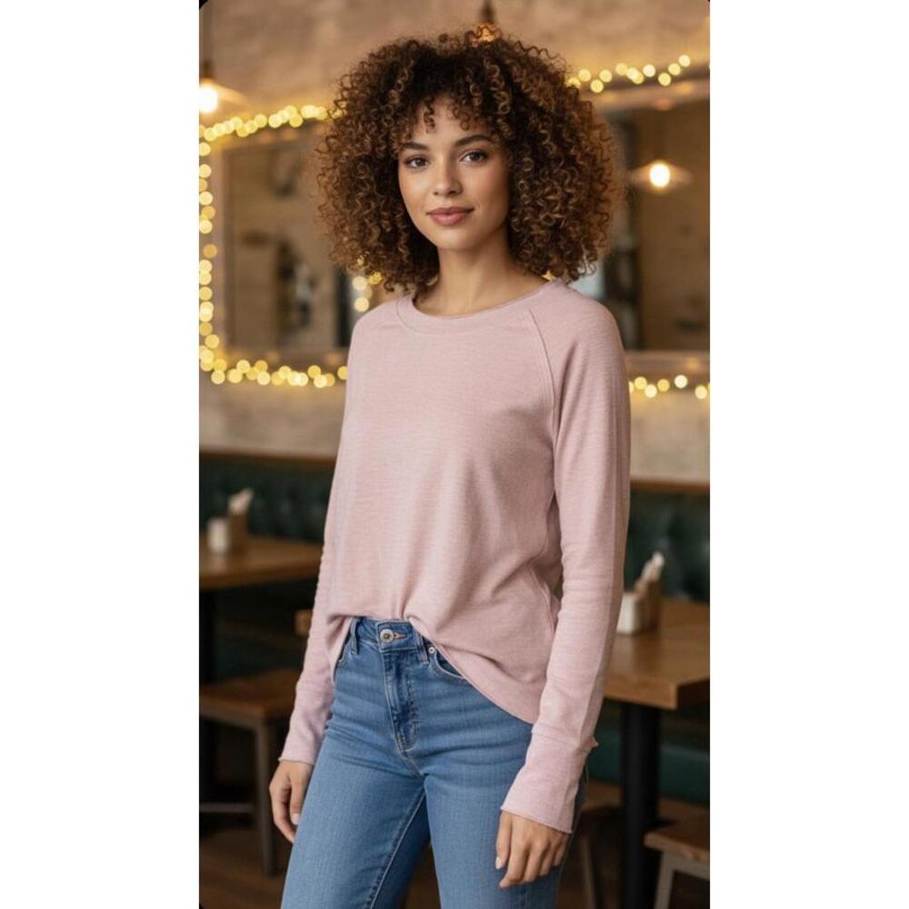 EVEREVE NWT Women’s Symone Snap Cuff Top in Adobe Rose-Size Large